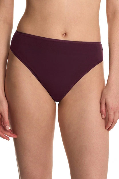 Bliss Bare Cotton High Cut Brief 3-Pack Pinot Noir/Sky Green/Mad Magenta Natori