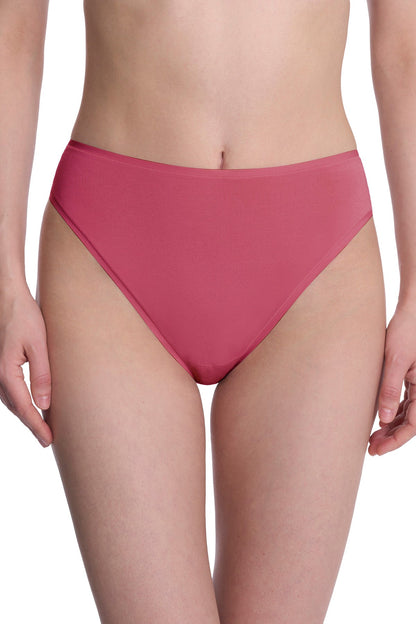 Bliss Bare Cotton High Cut Brief 3-Pack Dark Cobalt/Wild Petal/Vintage Cherry Natori