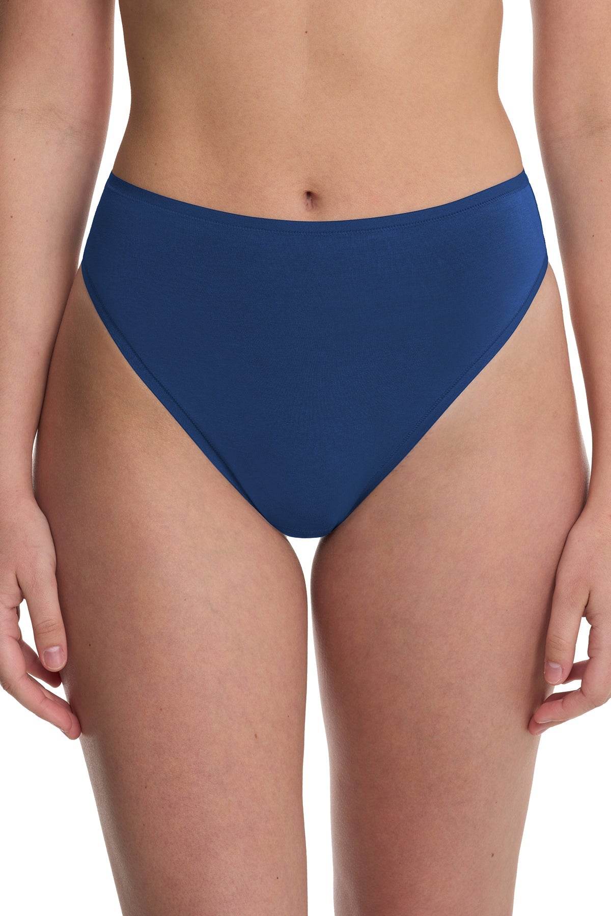 Bliss Bare Cotton High Cut Brief 3-Pack Dark Cobalt/Wild Petal/Vintage Cherry Natori