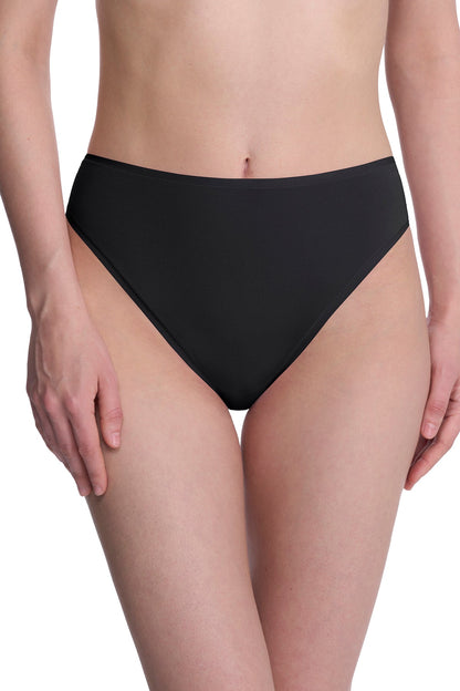 Bliss Bare Cotton High Cut Brief 3-Pack Black/Black/Café Natori