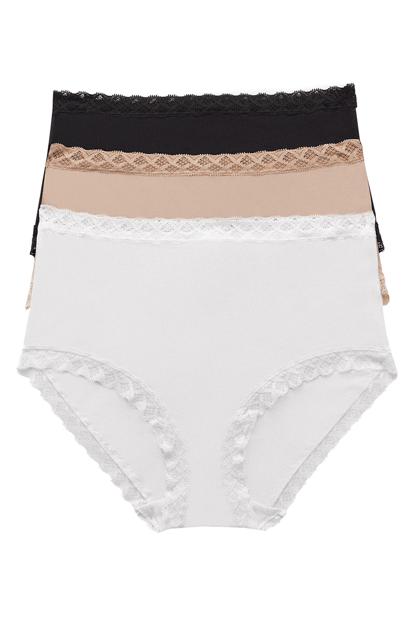 Buy Bliss Full Brief 3 Pack in Black/Café/White Online Black/Café/White Natori