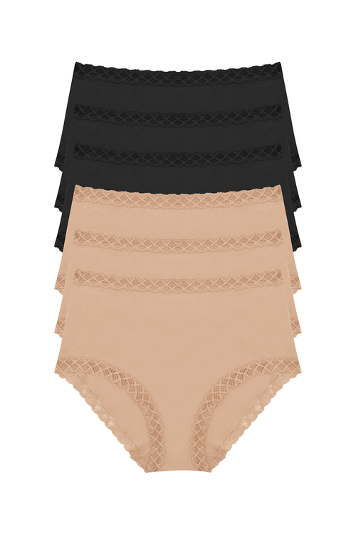 Buy Bliss Full Brief 6-Pack in Black/Café Online Black/Café Natori