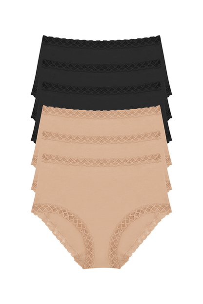 Buy Bliss Full Brief 6-Pack in Black/Café Online Black/Café Natori
