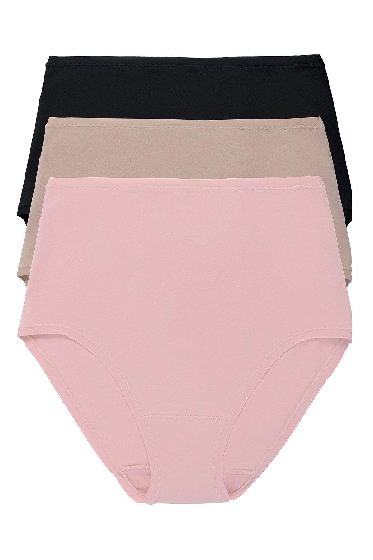 Bliss Bare Cotton High Waist Brief 3-Pack Potpourri/Café/Black Natori