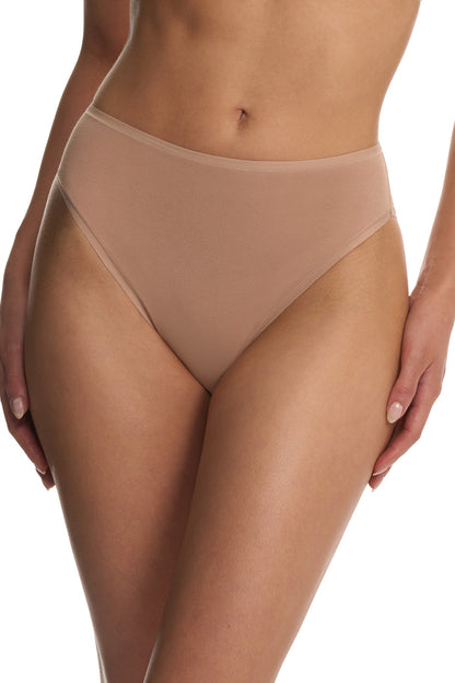 Bliss Bare Cotton High Cut Brief 3-Pack Peach Whip/Nostalgia Rose/Buff Natori
