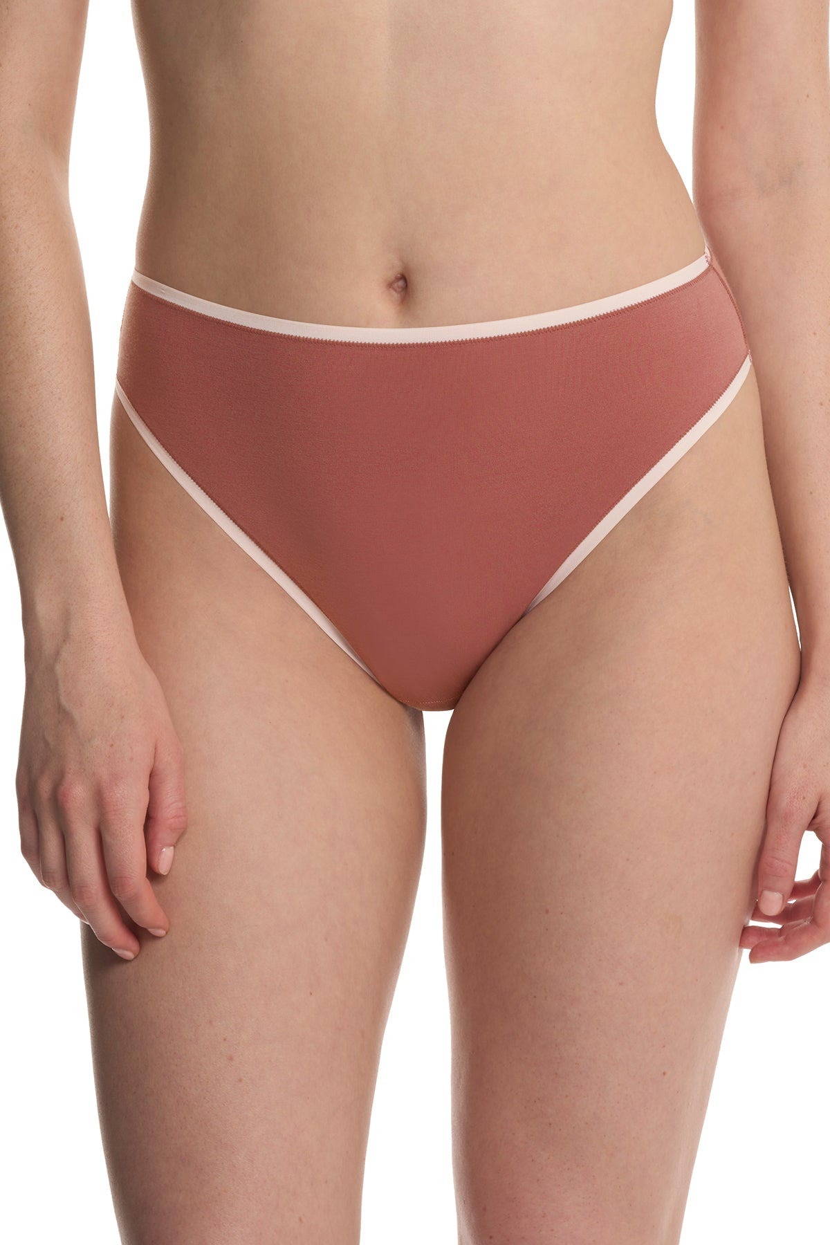 Bliss Bare Cotton High Cut Brief 3-Pack Peach Whip/Nostalgia Rose/Buff Natori