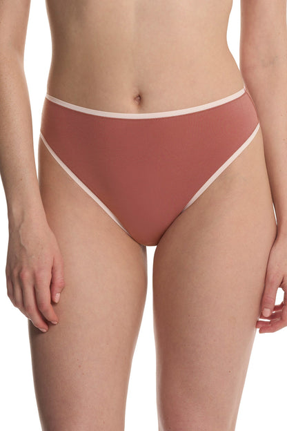 Bliss Bare Cotton High Cut Brief 3-Pack Peach Whip/Nostalgia Rose/Buff Natori