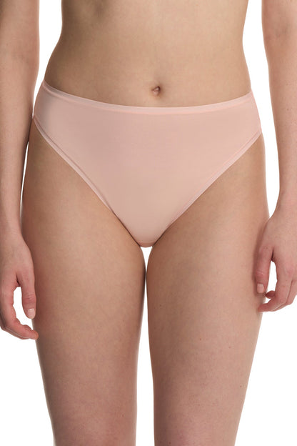 Bliss Bare Cotton High Cut Brief 3-Pack Peach Whip/Nostalgia Rose/Buff Natori