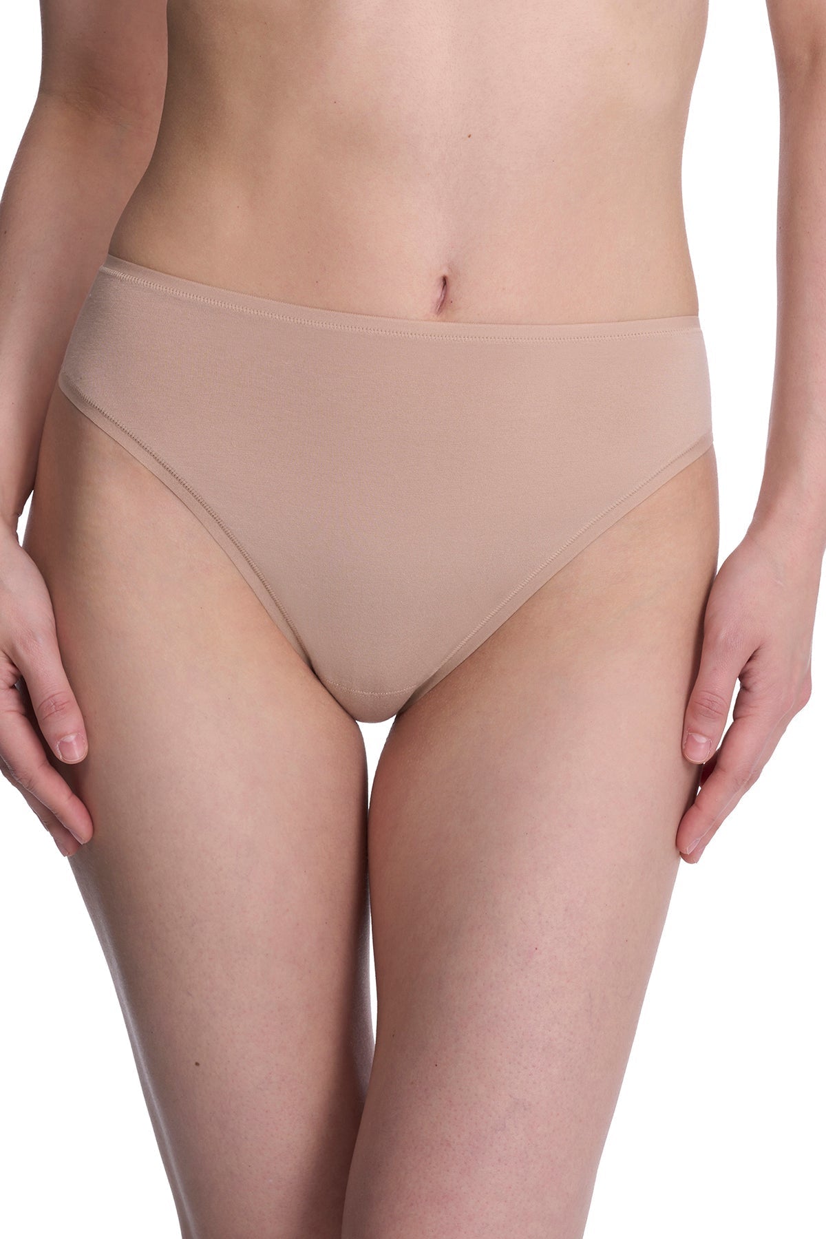 Bliss Bare Cotton High Cut Brief 3-Pack Cloud Green/Pale Purple/Café Natori