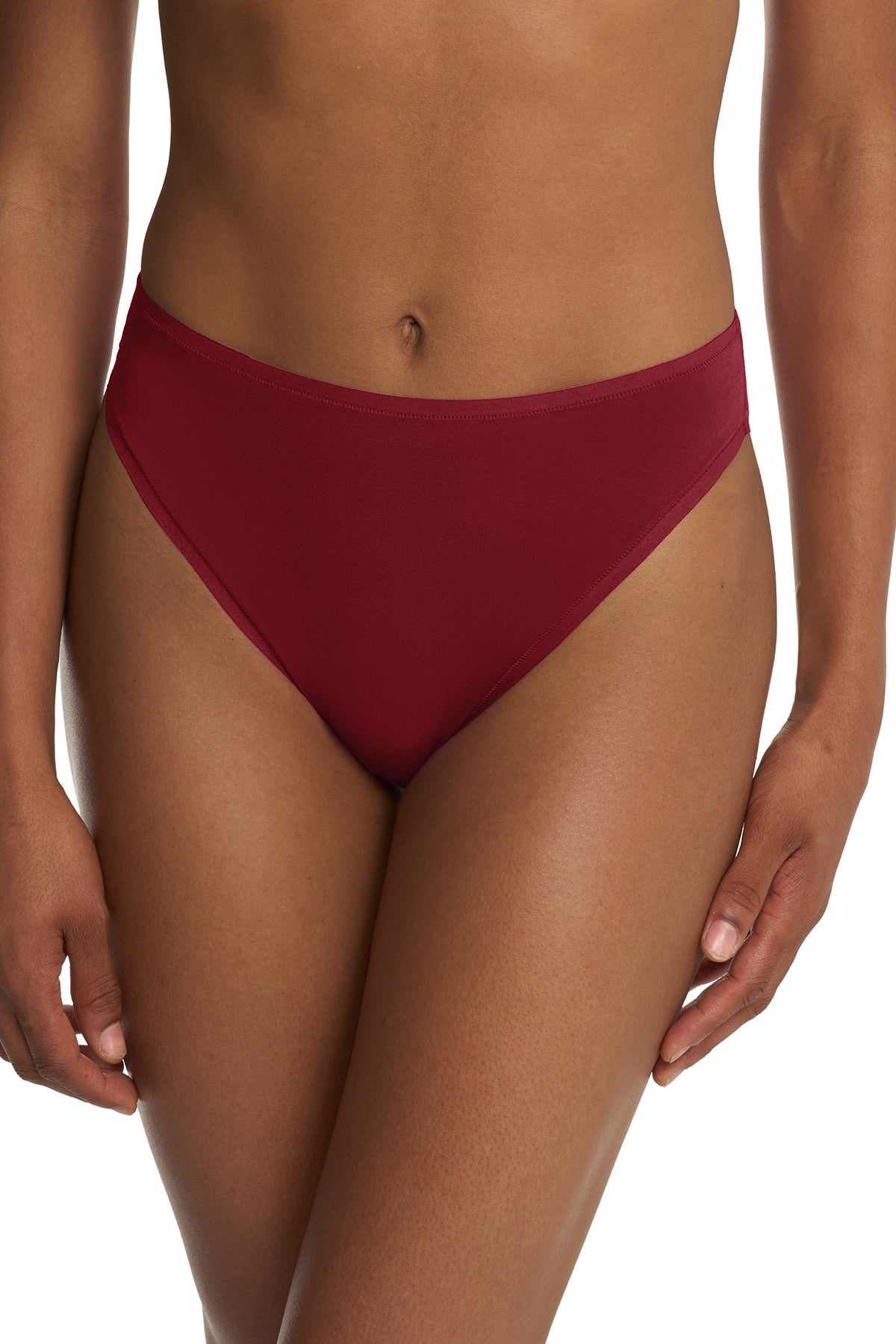 Bliss Bare Cotton High Cut Brief 3-Pack Purple Dusk/Smoky/Dk Red Natori