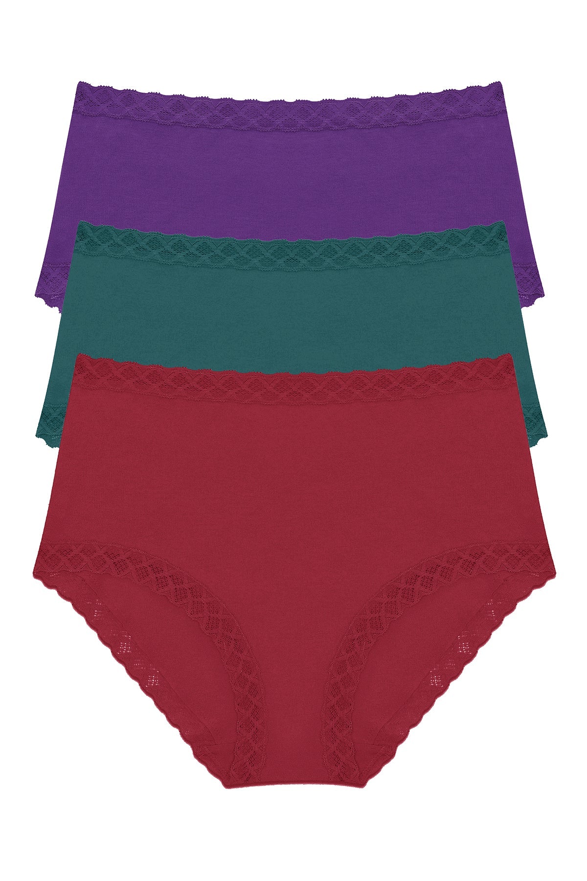 Bliss Full Brief 3-Pack Dark Wisteria/Emerald Blue/Deep Rouge Natori