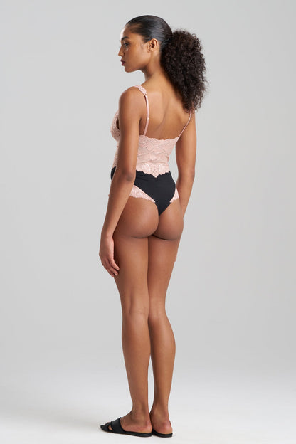 Imagine Jersey Lace Bodysuit Black/Rose Natori