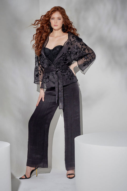 Couture Piña Straight Leg Pants Black Natori