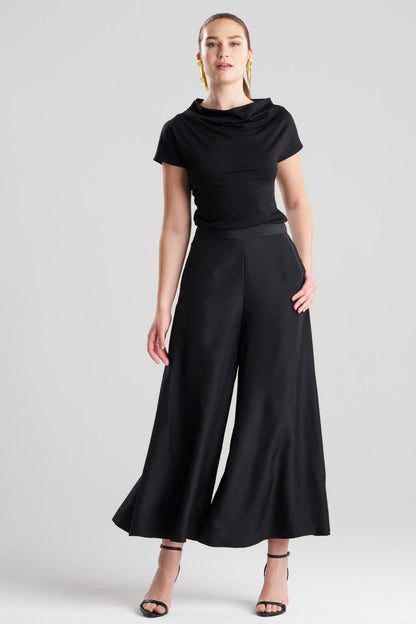 Couture Habotai Palazzo Silk Pants Black Natori