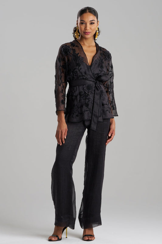 Couture Piña Belted Jacket Black Natori