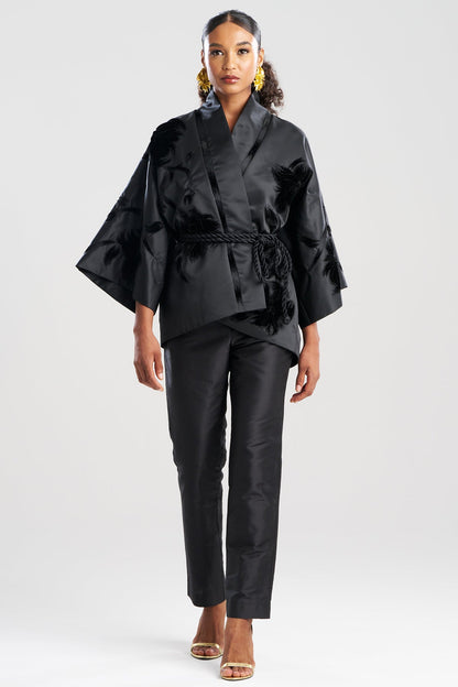 Couture Duchess Satin Coat Black Natori