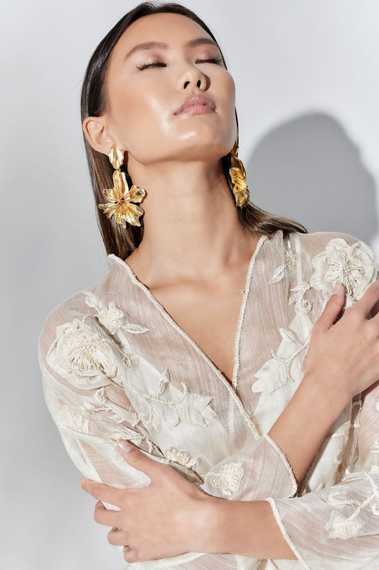 Couture Piña Belted Jacket Natural Natori