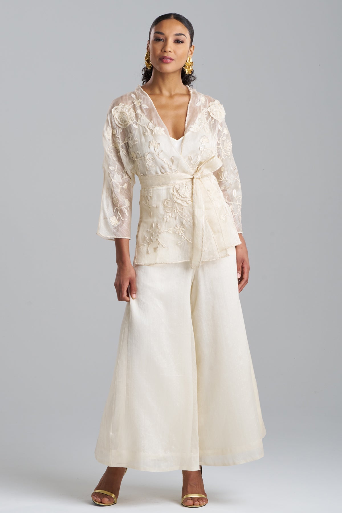 Couture Piña Belted Jacket Natural Natori