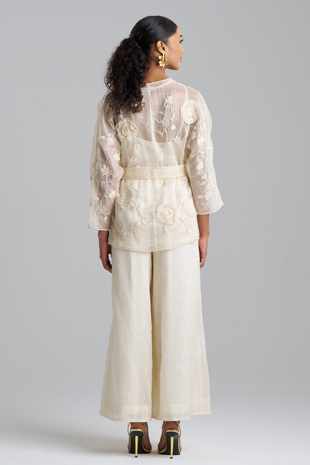 Couture Piña Belted Jacket Natural Natori