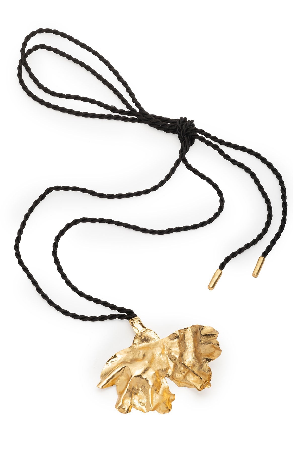 Peony Gold Plated Oversized Pendant Rope Belt Gold Natori