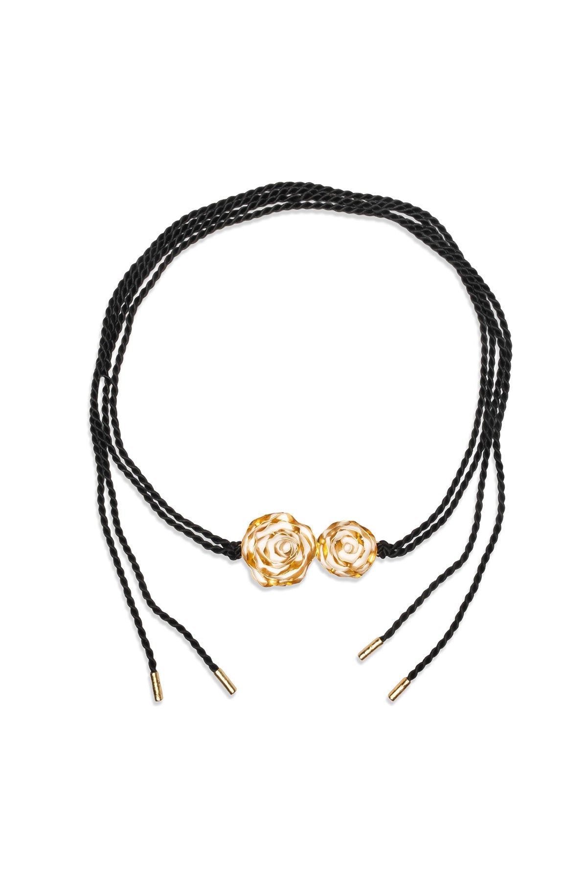 Rosette Gold Plated Pendant Rope Belt Gold Natori