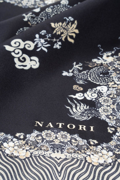 Silk Scarf Imperial Dragon Black/White Natori