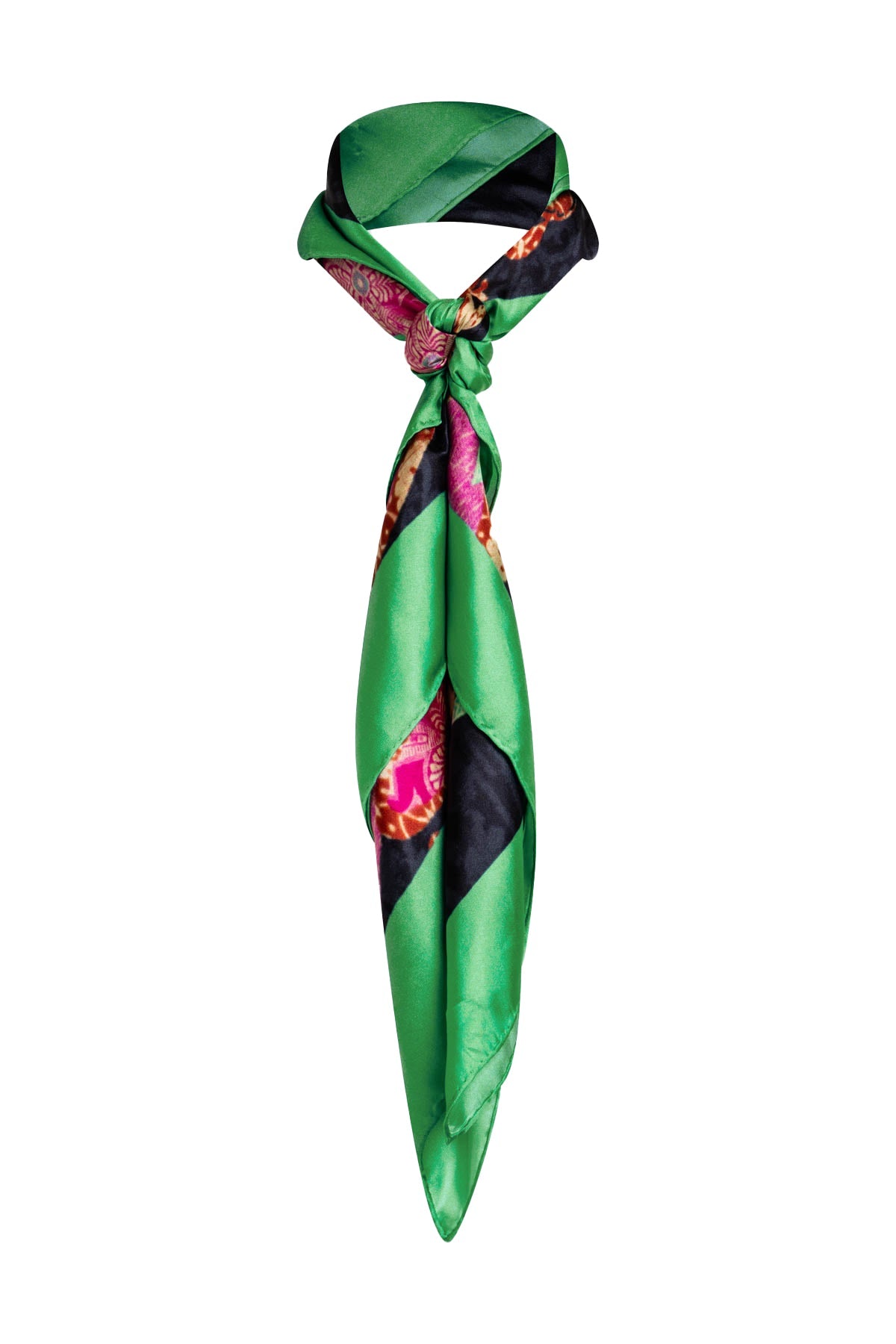 Silk Long Scarf Mikado Black Multi Natori