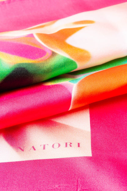 Silk Long Scarf Garbo Pink Multi Natori