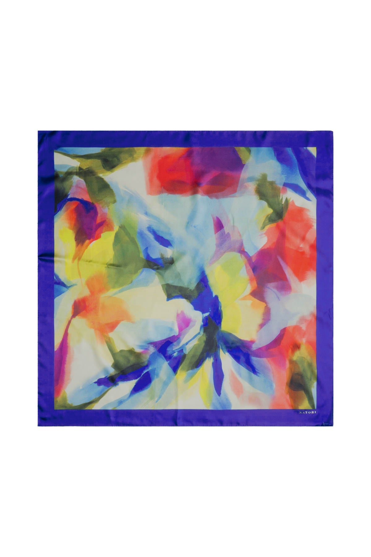 Silk Long Scarf Kumo Blue Multi Natori