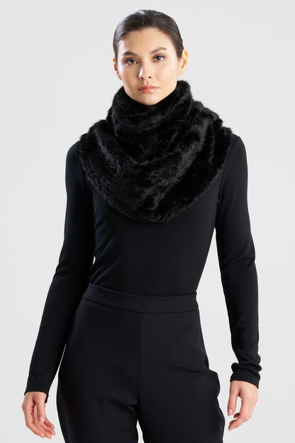 Astrakhan Faux Fur Snood Black Natori