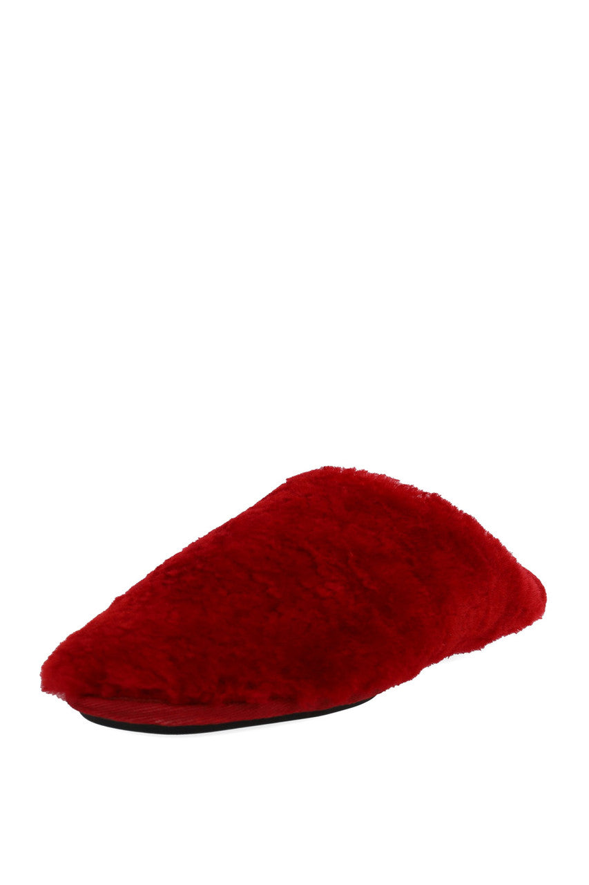 Buy Bliss Genuine Shearling Slide in Brocade Red Online Brocade Red Natori