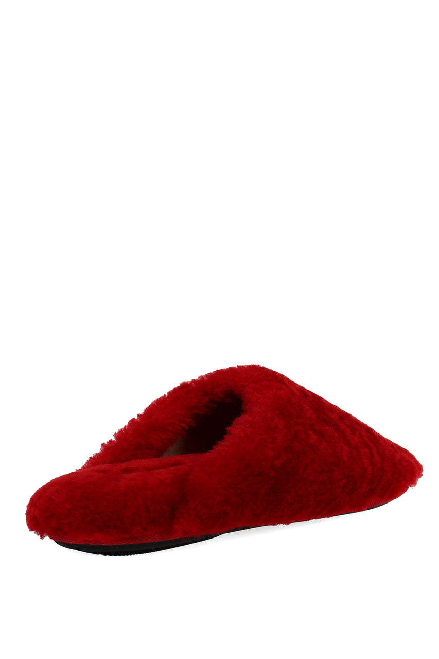 Buy Bliss Genuine Shearling Slide in Brocade Red Online Brocade Red Natori