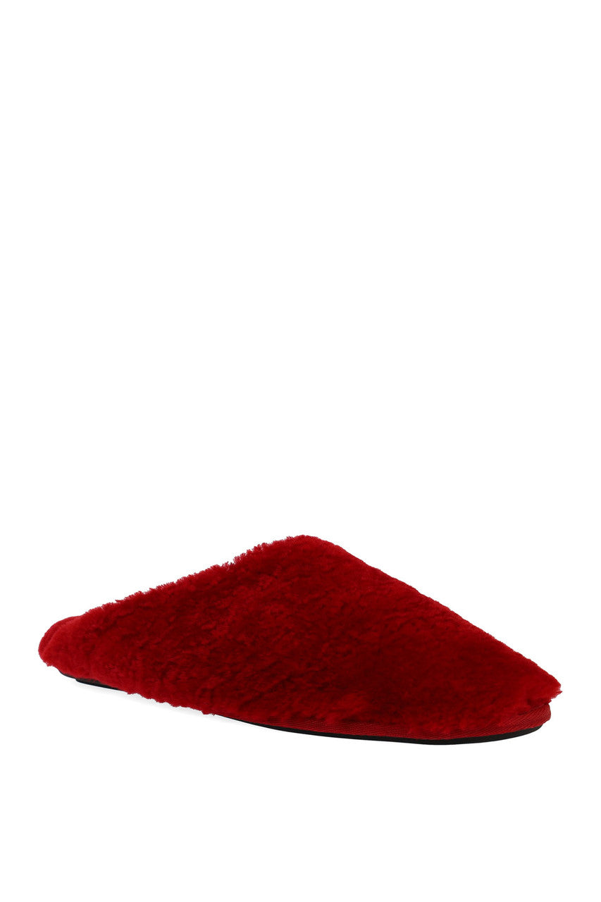 Buy Bliss Genuine Shearling Slide in Brocade Red Online Brocade Red Natori