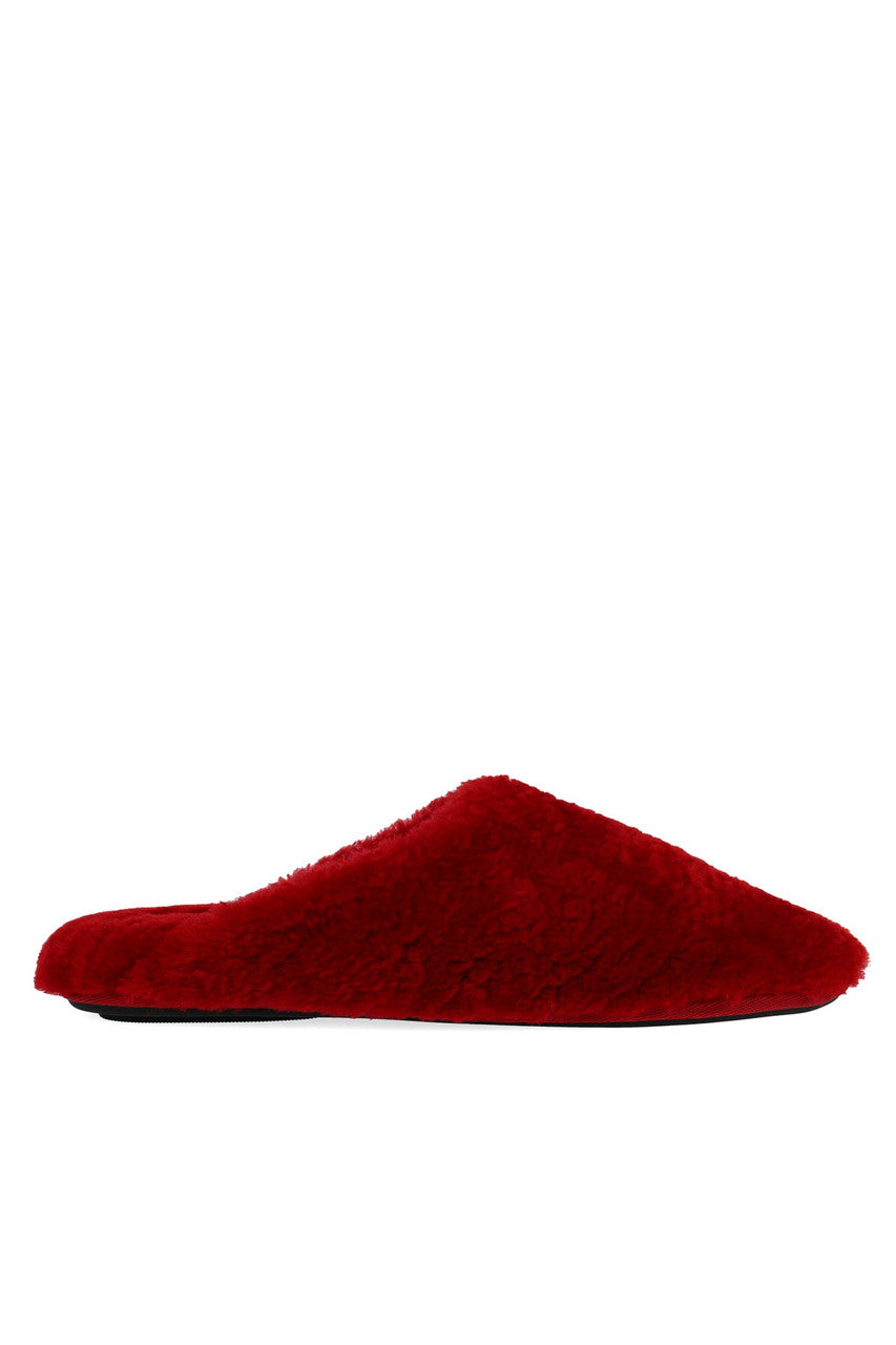 Buy Bliss Genuine Shearling Slide in Brocade Red Online Brocade Red Natori