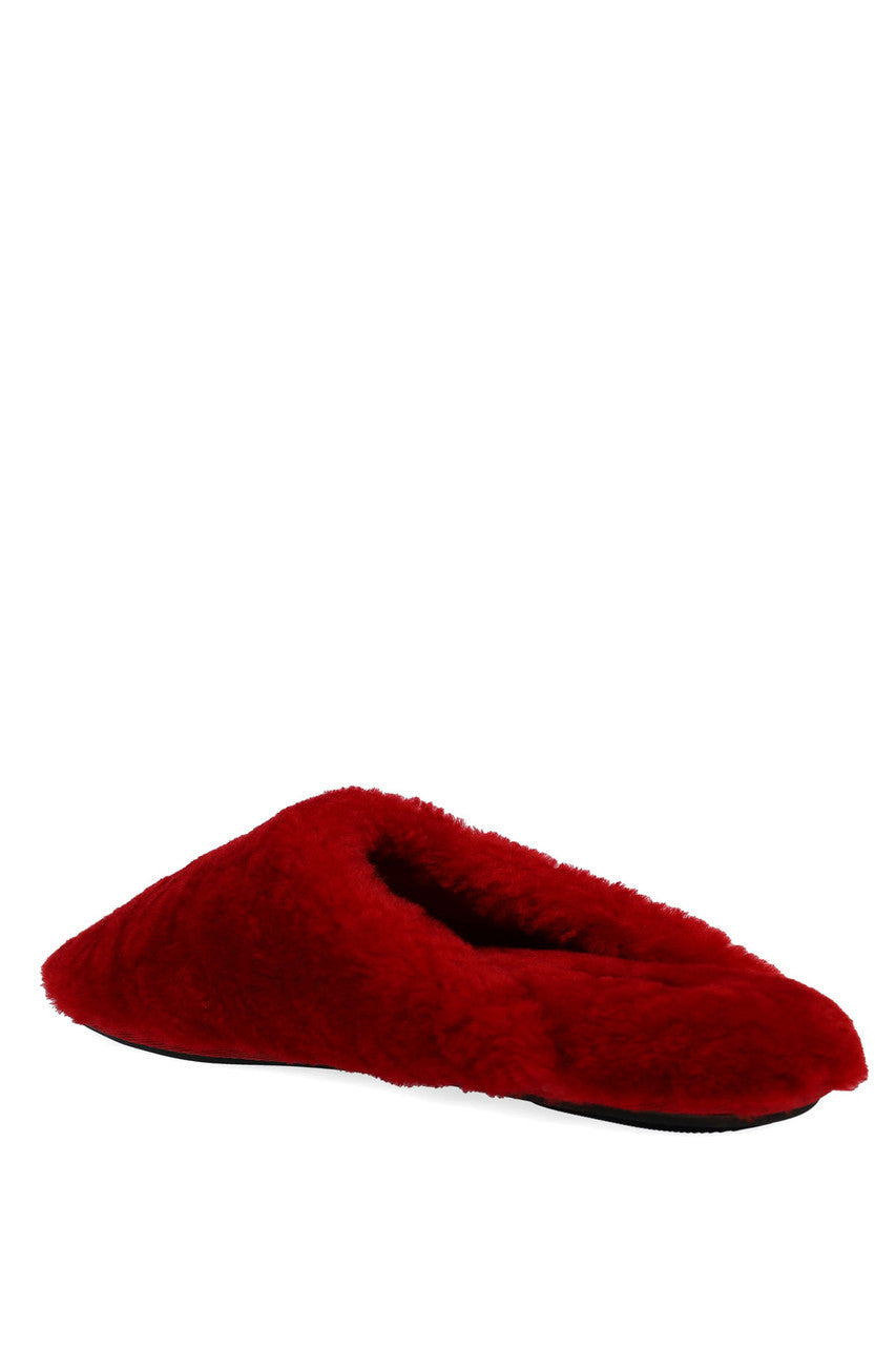 Buy Bliss Genuine Shearling Slide in Brocade Red Online Brocade Red Natori