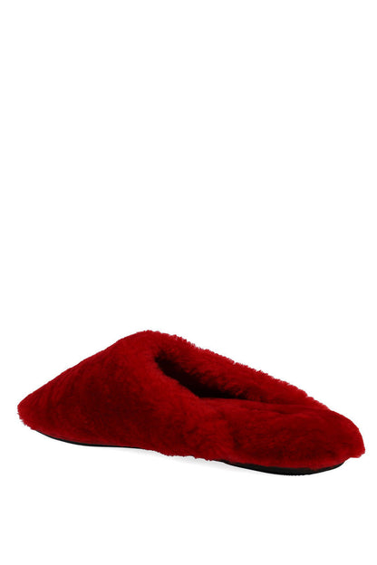 Buy Bliss Genuine Shearling Slide in Brocade Red Online Brocade Red Natori