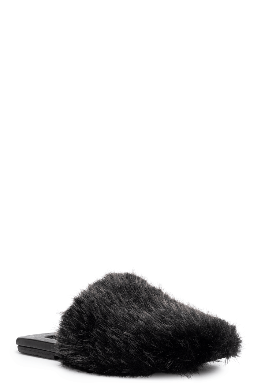 Buy Faux Mink Slide in Black Online Black Natori