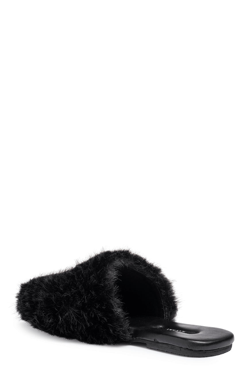 Buy Faux Mink Slide in Black Online Black Natori