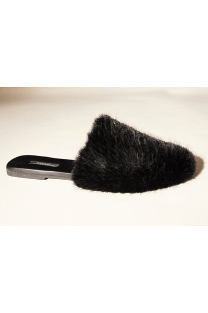 Buy Faux Mink Slide in Black Online Black Natori