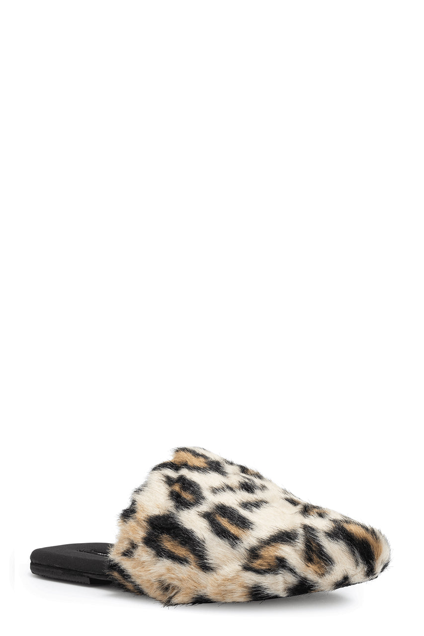 Buy Faux Leopard Fur Slide in Natural Online Natural Natori