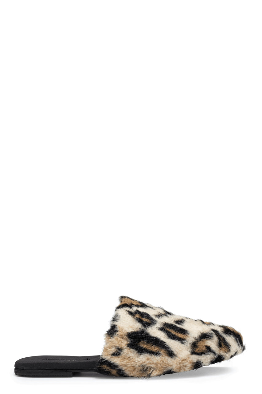 Buy Faux Leopard Fur Slide in Natural Online Natural Natori