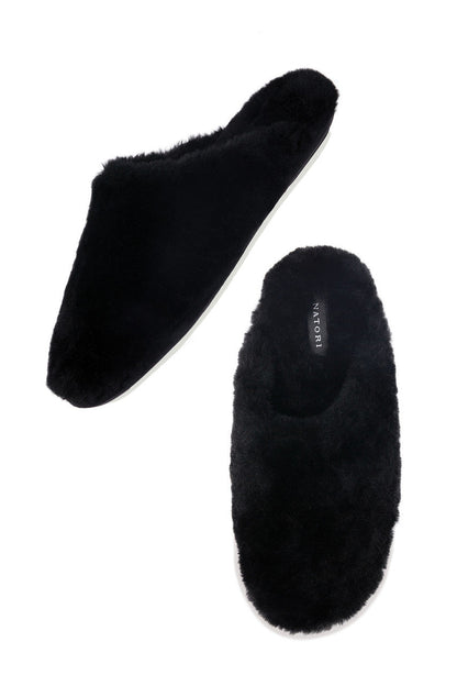 Buy Bliss Genuine Shearling Slide in Black Online Black Natori