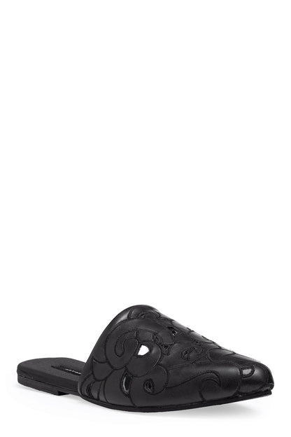 Buy Vegan Luxe Lambskin Slide in Black Online Black Natori