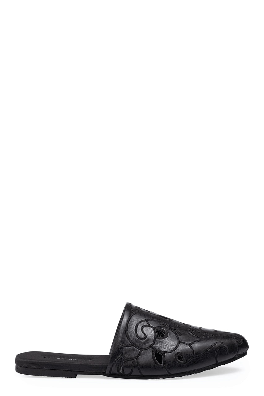 Buy Vegan Luxe Lambskin Slide in Black Online Black Natori