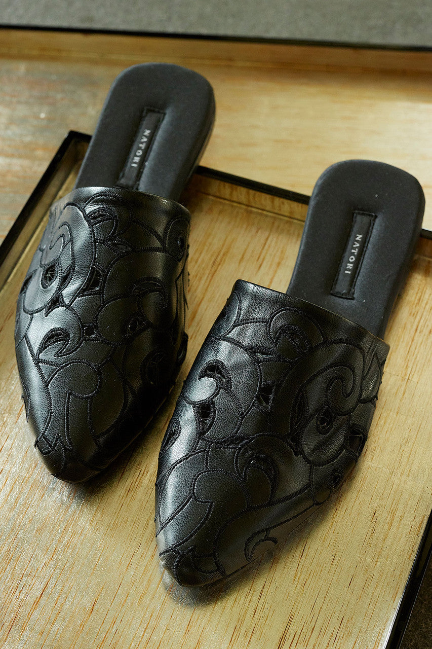Buy Vegan Luxe Lambskin Slide in Black Online Black Natori
