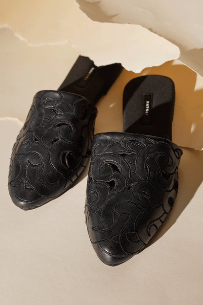 Buy Vegan Luxe Lambskin Slide in Black Online Black Natori