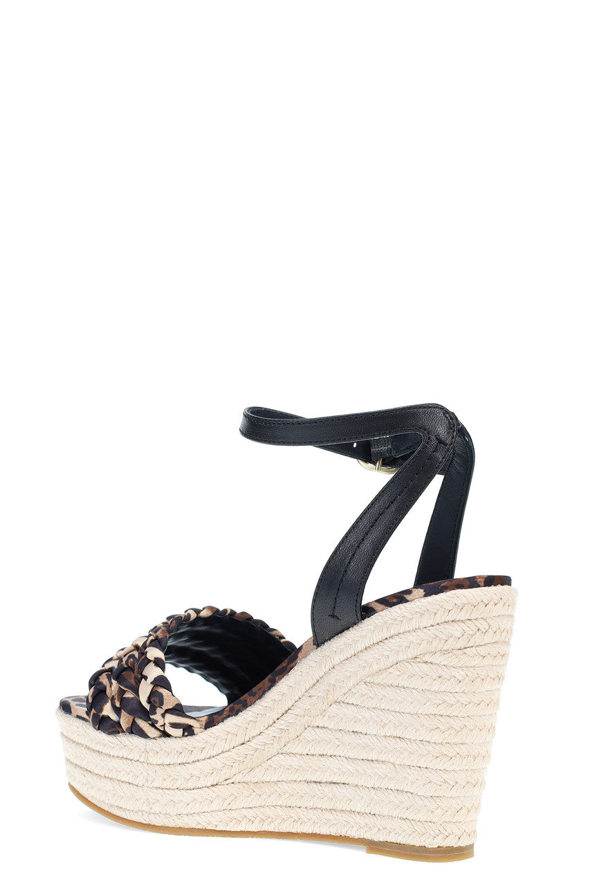 Buy Rae Luxe Leopard Hinami Braided Wedge Sandals in Chestnut Online Chestnut Natori