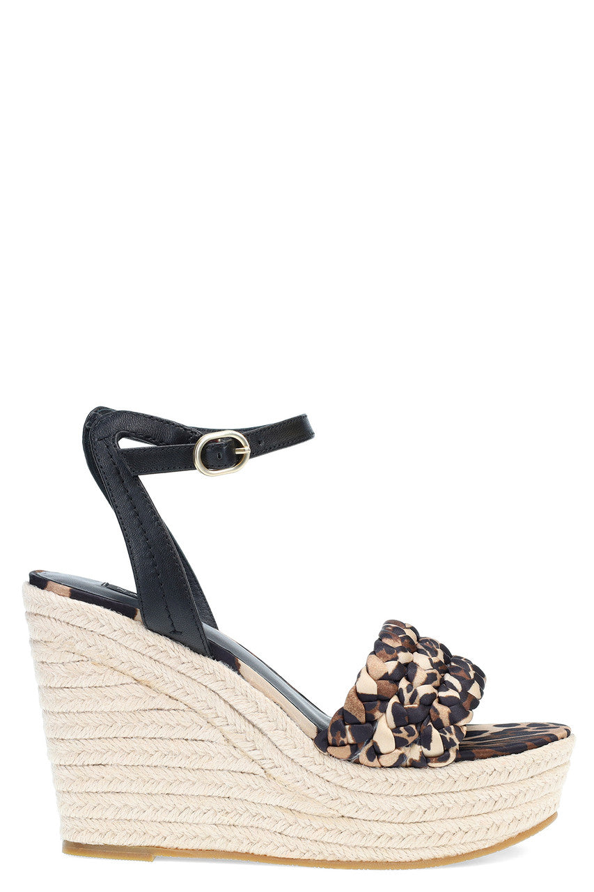Buy Rae Luxe Leopard Hinami Braided Wedge Sandals in Chestnut Online Chestnut Natori