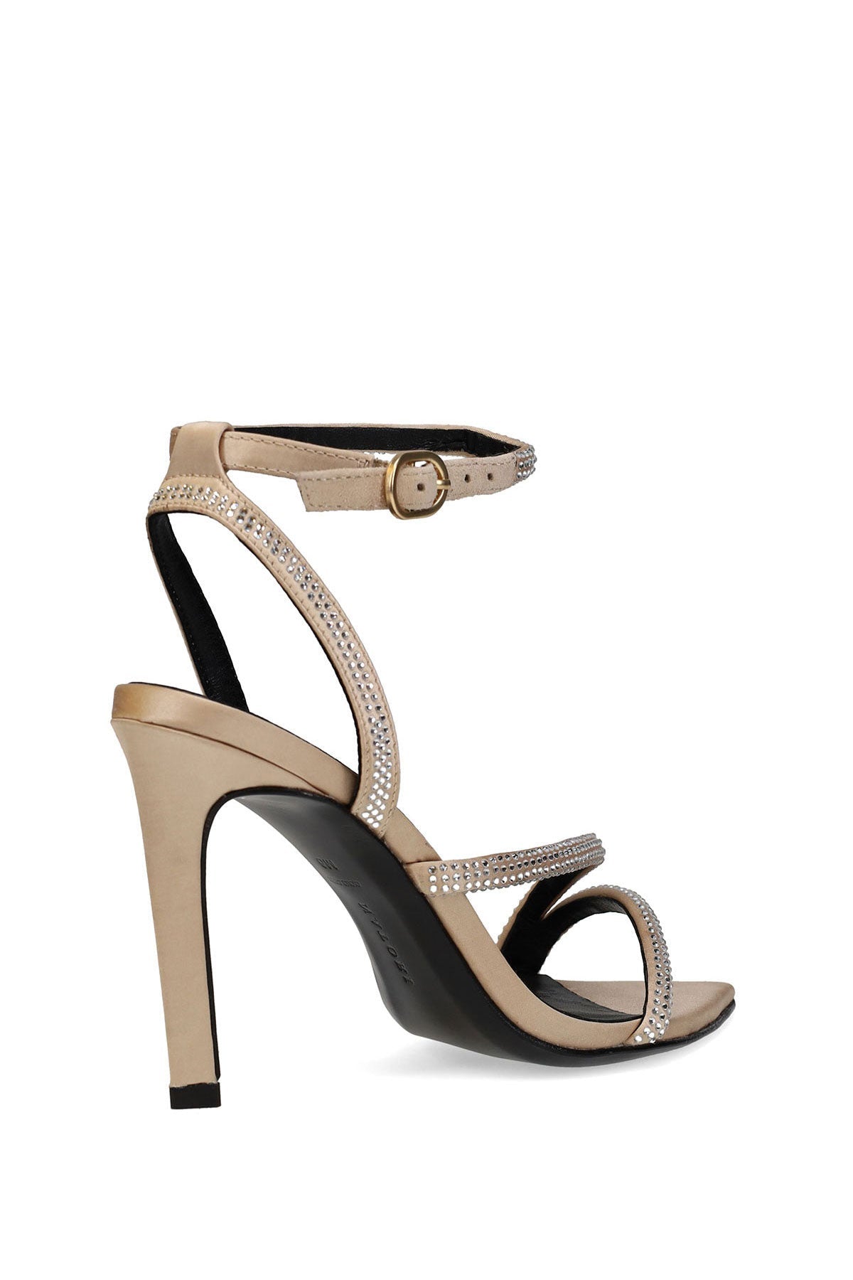 Reiki Satin Embellished Ankle Strap Heel Champagne Natori