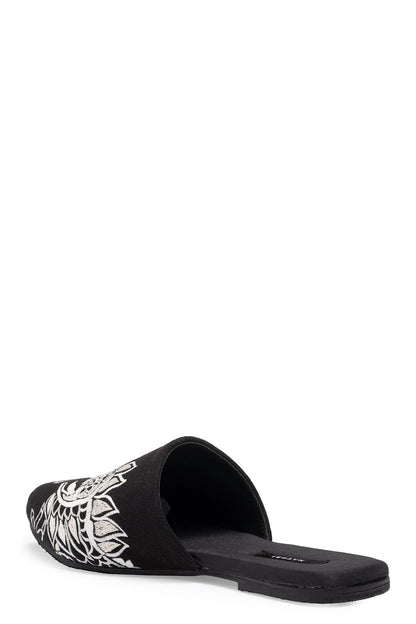 Buy Dragon Embroidered Felt Slide in Black Online Black Natori
